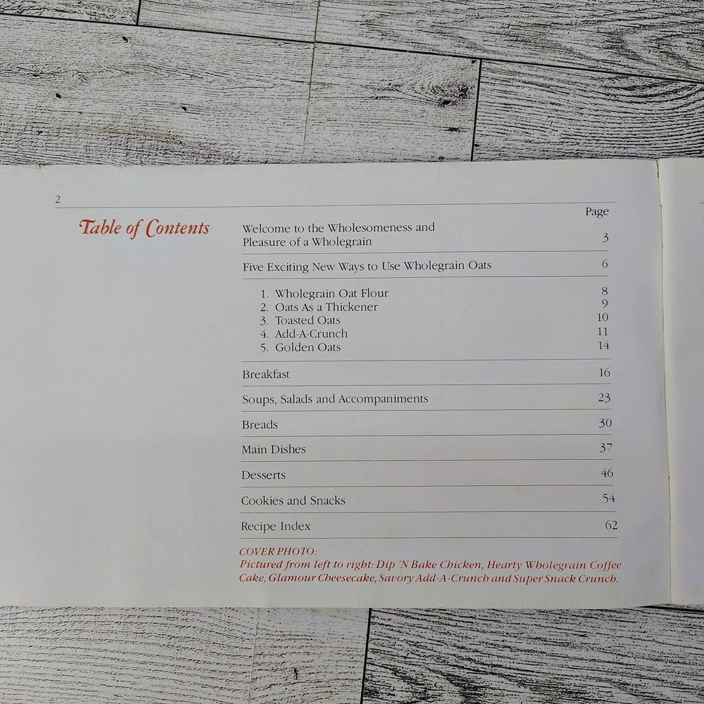 Quaker Oats WholeGrain Cookbook Booklet 1979 5th Printing in USA‎